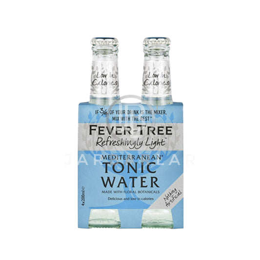 Fever Tree Mediterranean Refreshing Light Tonic Water 4x200ml | Online wine & alcohol delivery Jarbarlar